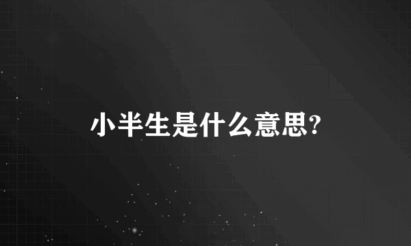 小半生是什么意思?