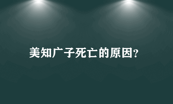 美知广子死亡的原因？