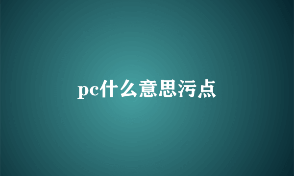 pc什么意思污点
