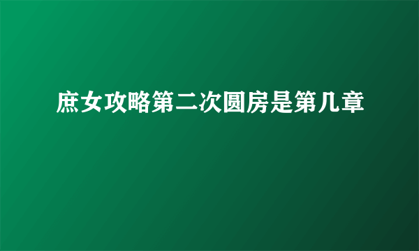 庶女攻略第二次圆房是第几章