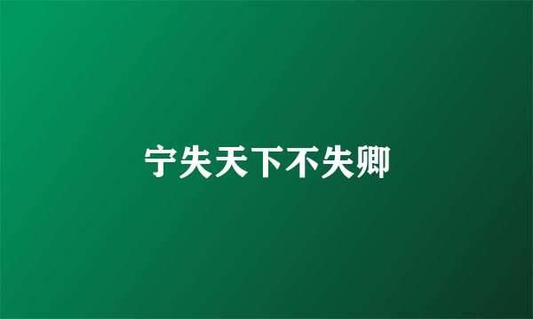 宁失天下不失卿