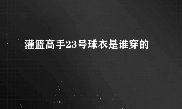 灌篮高手23号球衣是谁穿的