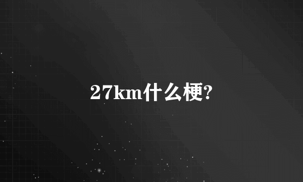 27km什么梗?