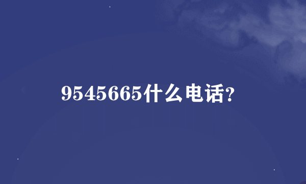 9545665什么电话？