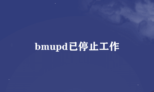 bmupd已停止工作