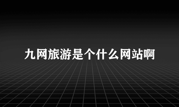 九网旅游是个什么网站啊