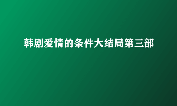韩剧爱情的条件大结局第三部