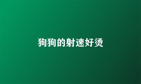 狗狗的射速好烫