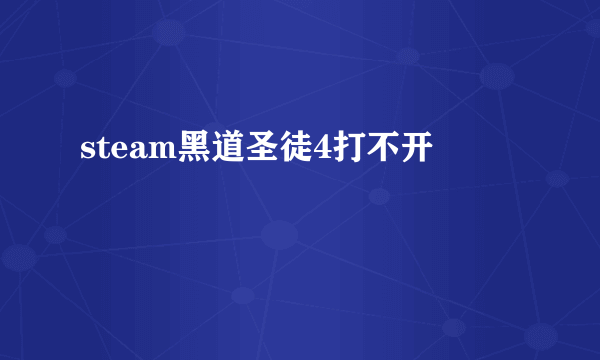 steam黑道圣徒4打不开