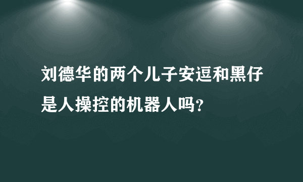 刘德华的两个儿子安逗和黑仔是人操控的机器人吗？