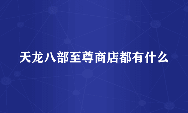 天龙八部至尊商店都有什么