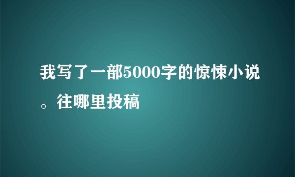 我写了一部5000字的惊悚小说。往哪里投稿