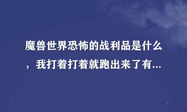 魔兽世界恐怖的战利品是什么，我打着打着就跑出来了有什么用呢
