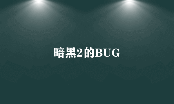 暗黑2的BUG
