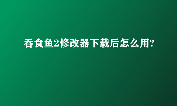 吞食鱼2修改器下载后怎么用?