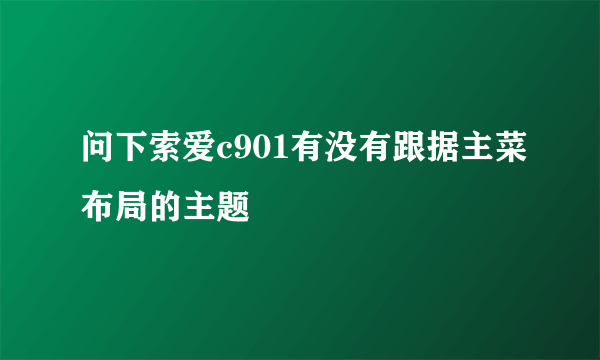 问下索爱c901有没有跟据主菜布局的主题