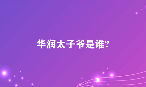华润太子爷是谁?
