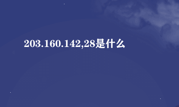 203.160.142,28是什么