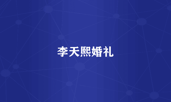 李天熙婚礼