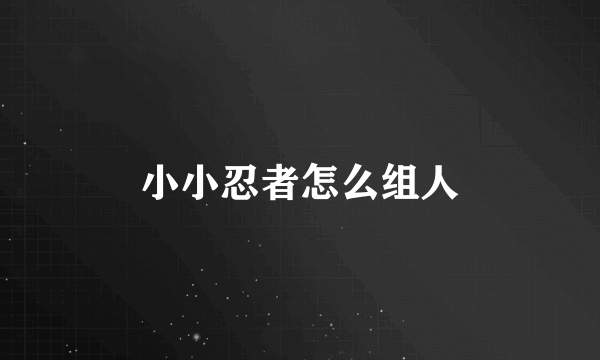 小小忍者怎么组人