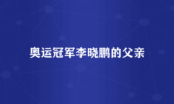 奥运冠军李晓鹏的父亲
