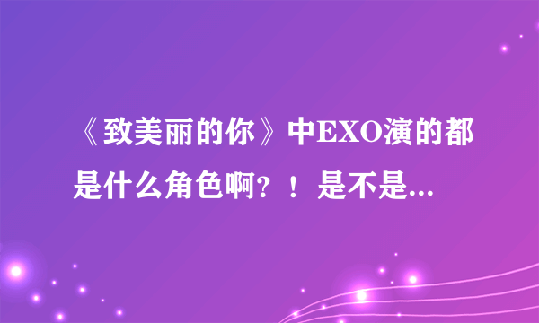 《致美丽的你》中EXO演的都是什么角色啊？！是不是都是客串把？！ 可不可以来个详细点的！