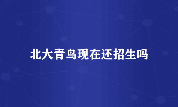 北大青鸟现在还招生吗