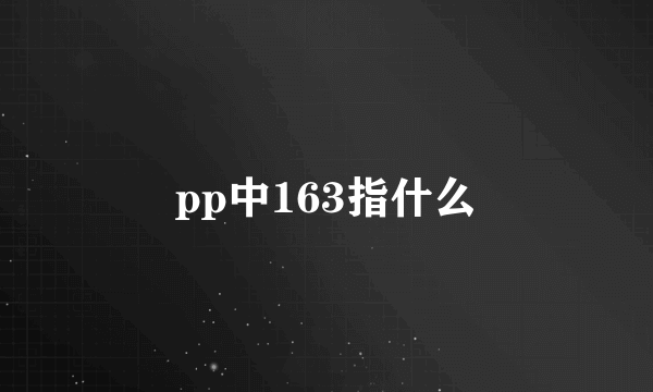 pp中163指什么