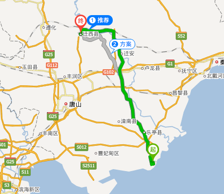 京唐港距离唐山市迁西县多少公里