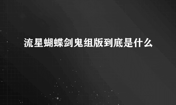 流星蝴蝶剑鬼组版到底是什么