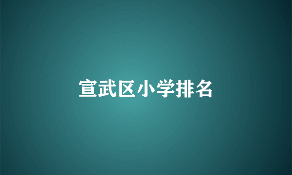 宣武区小学排名