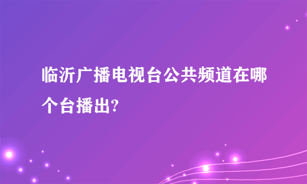 临沂广播电视台公共频道在哪个台播出?