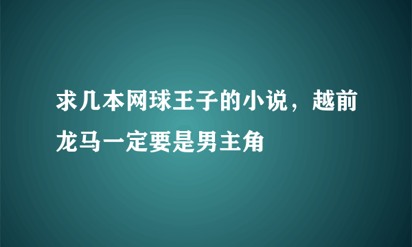 求几本网球王子的小说，越前龙马一定要是男主角