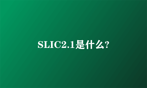 SLIC2.1是什么?
