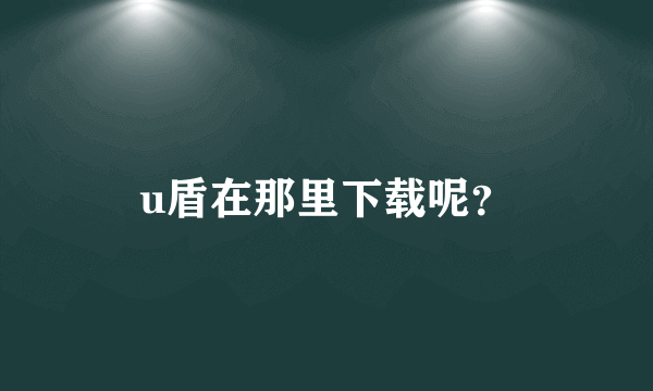 u盾在那里下载呢？