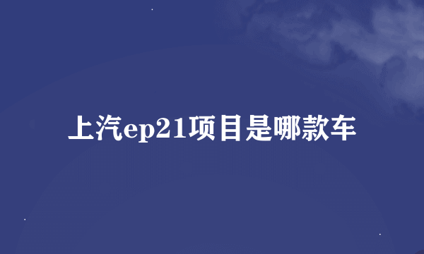 上汽ep21项目是哪款车