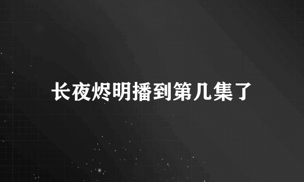 长夜烬明播到第几集了