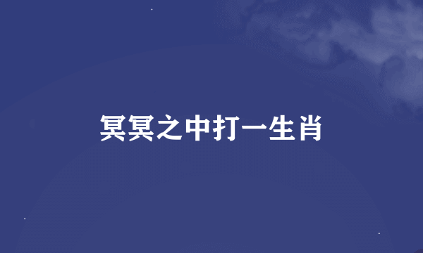 冥冥之中打一生肖