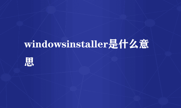 windowsinstaller是什么意思