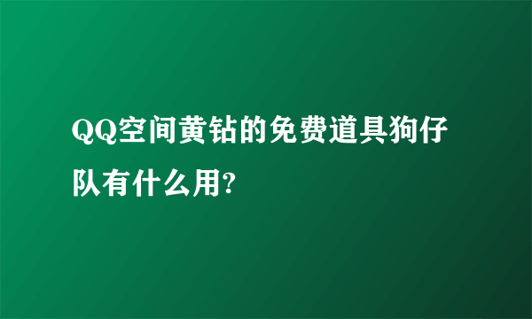 QQ空间黄钻的免费道具狗仔队有什么用?