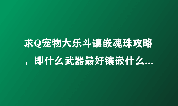 求Q宠物大乐斗镶嵌魂珠攻略，即什么武器最好镶嵌什么魂珠。以及什么佣兵最好。求大神解答。