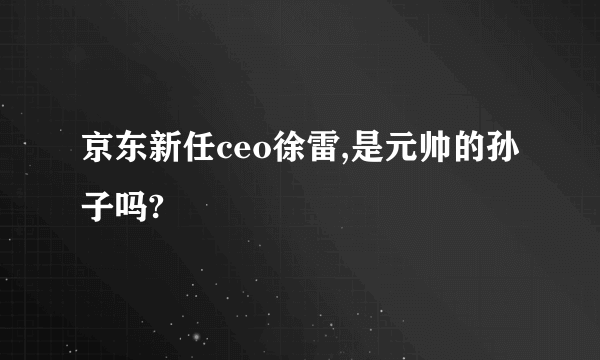 京东新任ceo徐雷,是元帅的孙子吗?