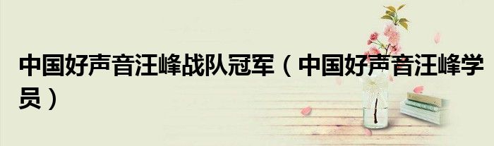 中国好声音汪峰战队冠军中国好声音汪峰学员