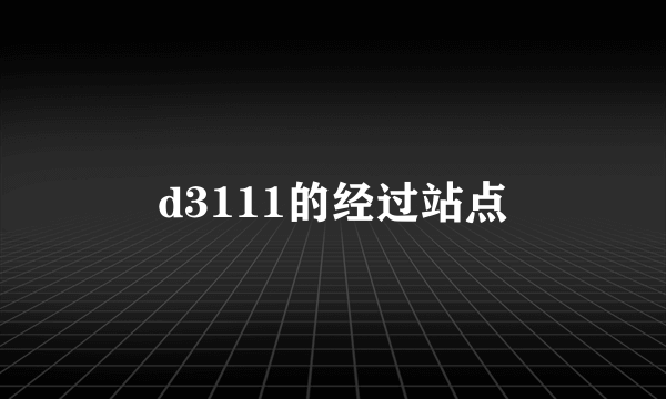 d3111的经过站点