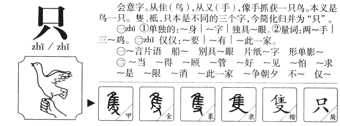 只的组词，都有哪些?