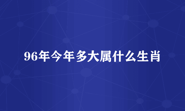 96年今年多大属什么生肖