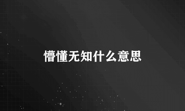 懵懂无知什么意思
