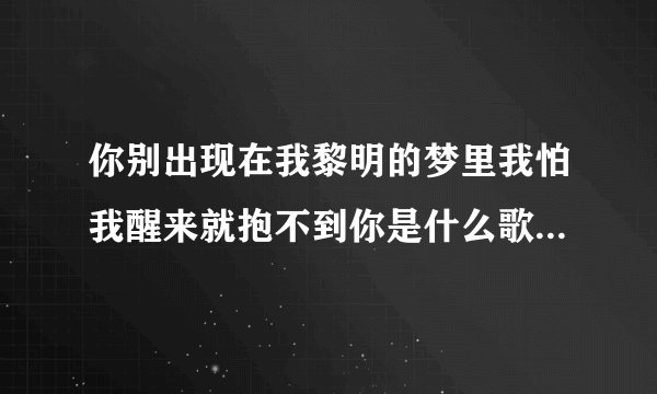 你别出现在我黎明的梦里我怕我醒来就抱不到你是什么歌 醒着醉完整歌词