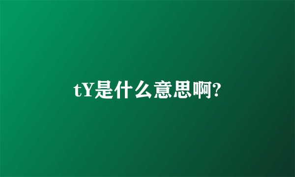 tY是什么意思啊?