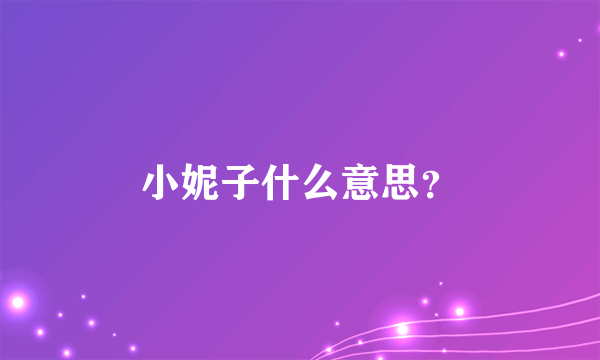 小妮子什么意思？